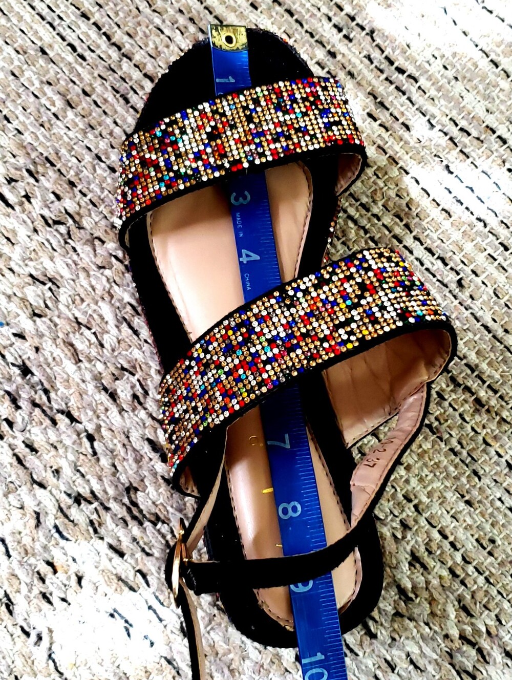 Women's Multicolor Rainbow Chunky Festival Jeweled Platform Summer Sandals 7.5 - Picture 4 of 9
